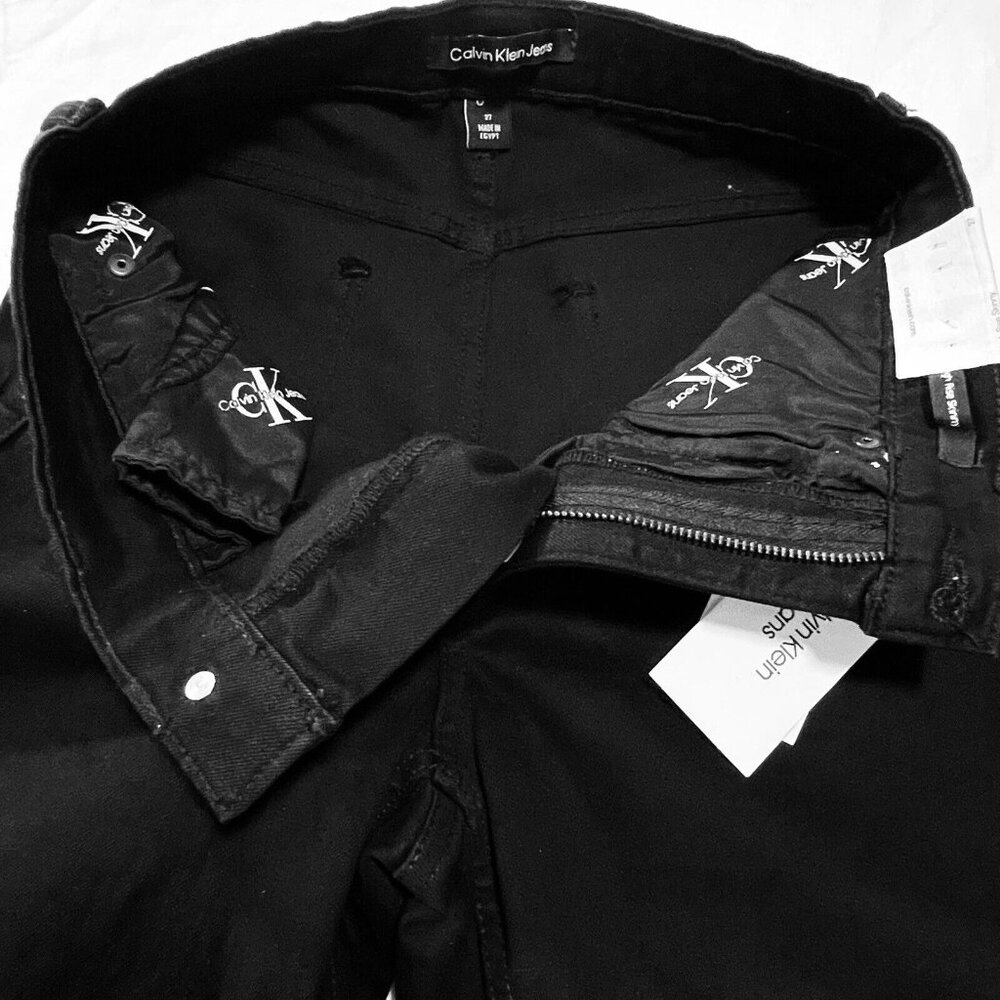 Calvin Klein Women's High Rise Skinny Fitted Leg Jeans Size 27 Black w Stretch - Picture 6 of 12
